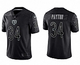 Men's Chicago Bears #34 Walter Payton Black Reflective Limited Stitched Football Jersey,baseball caps,new era cap wholesale,wholesale hats